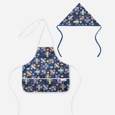 A.Plum 孩童防水圍裙+頭巾套組, AH011