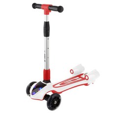 어린이 LED제트스쿠터 킥보드, 화이트레드