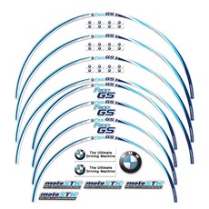 스텝원 모토스티커 오토바이 BMW 휠스티커 21~17인치 F800GS, 파랑, 1세트