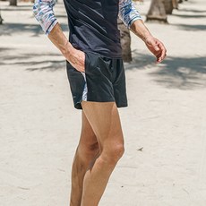 벤디스 남성용 아트풋 커플 자외선차단 스윔팬츠 A160, 블랙