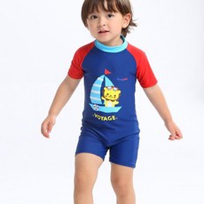 허그미 남아용 사자요트 올인원 수영복