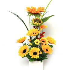 JOART 人造向日葵花盆架, 白色的, 1個
