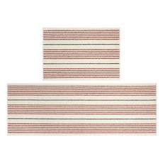 JARI deco 簡約條紋地墊 2件組, 紅色的