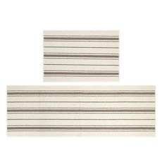 JARI deco 簡約條紋浴室廚房地墊 2件組, 米色
