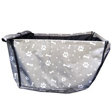 BK寵物車用防水外出包, 足跡灰色, 1個