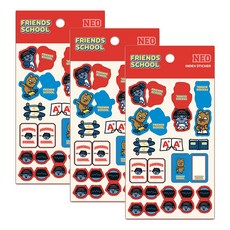 아이콘스 카카오프렌즈 프렌즈스쿨 인덱스 스티커 네오, 3개