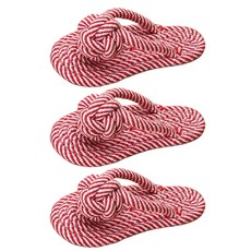 Bycell寵物狗玩具編繩拖鞋 19*8cm, 紅色的, 3片