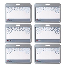 VIC DREAM 6041 金屬身份證員工身份證持有人銘牌水平, 金屬銀, 6件