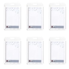 Big Dream 6028 亞克力身份證員工身份證持有人銘牌垂直, 白色, 6入