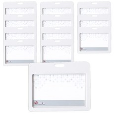 VICDREAM 6623 煙燻ID員工證卡套名牌 橫式, 白色, 12入