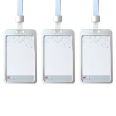 VICDREAM 6042 金屬ID員工證卡套名牌 + 掛繩組 直式, 金屬銀, 3套