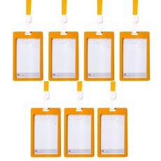 VICDREAM 6612 Rainbow ID 員工證卡套名牌 + 掛繩組 直式, 橘色, 7套