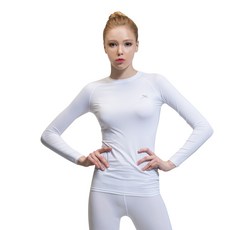 Gear X 女款涼感透氣高級夏季長袖圓領涼感內搭上衣