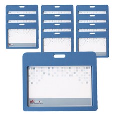 VICDREAM 6623 煙燻ID員工證卡套名牌 橫式, 藍色, 12入