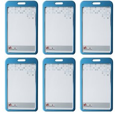 VICDREAM 6042 金屬ID員工證卡套名牌 直式, 金屬藍, 6入