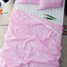 SCOHOME 星星印花人造絲夏季薄被, 粉色的