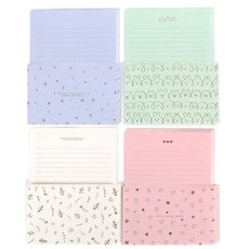 toctoc 1200 燙金信紙 信紙16張 + 信封8個 4款, 混和顏色, 24個裝