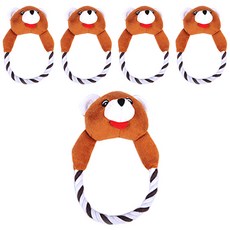 Bycell寵物圓形繩子嗶嗶玩具 10*20cm, 熊, 5件