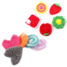 Sunwooland 壓克力菜瓜布 5入 隨機出貨 + 可愛雙層壓克力菜瓜布 5入, 1套