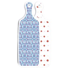 Roem Design 雙面設計上菜板 砧板 長短色牽牛花, 藍色瓷磚, 1個