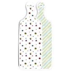 Roem Design 雙面設計上菜砧板 藍白斜紋, 配色圓形, 1個