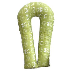 動物印花U型身體枕套, 綠色