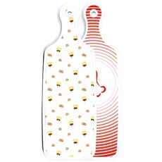 Roem Design 雙面設計盛菜砧板 肉類線條紅色, 布丁, 1個