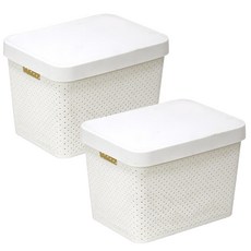 커버 바스켓, 아이보리, 대(22.2 x 31.5 x 25 cm), 2개