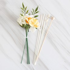 모리앤 비누꽃 플라워 디퓨저리드 세트, 옐로우, 1세트