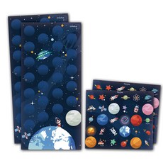 Mellow 宇宙系列獎勵貼紙 2入組, 太空中的地球, 1套