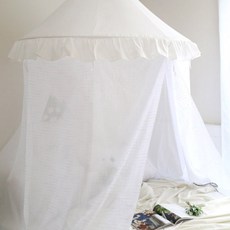 CASA VERDE 格紋床幔窗簾 2件組, 白色