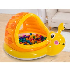 Tree 인텍스 달팽이 그늘막 유아동용 풀장, 노란색, 1개