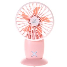 이노하우스 밍키팬 휴대용선풍기 + 거치 크래들 + 스트랩, 밍키핑크