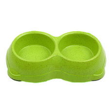 러브옥스 밤부더블 반려견 식기, 그린, 1개