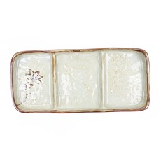 예인도예 연꽃 삼절 나눔접시 소 20.3 x 5.2 x 1.9 cm, 혼합 색상, 1개