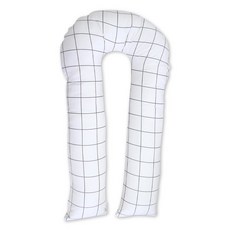 ECONY HOUSE 格紋U型身體枕套, 白G