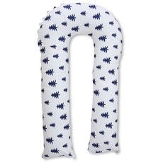 印花U型抱枕套, 白色 N