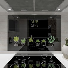 廚房藝術板紙仙人掌花園 2 黑色, 1個