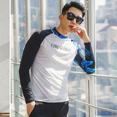 NAYA STYLE 男款時尚防曬長袖泳衣