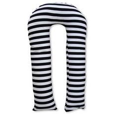 條紋U型身體枕套, 黑色的