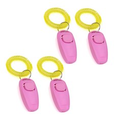Bycell小狗訓練用品點擊器口哨, 淺粉色, 4件