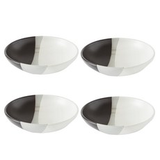 SOILBAKER 質感拼色義大利麵碗 S號, 黑+白+灰, 4件