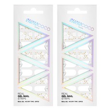 Babacoco 凝膠指甲貼 玫瑰, 白色, 2套