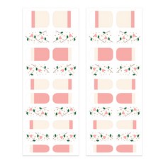 Babacoco 凝膠指甲貼 可愛花朵, 嬰兒粉, 2套