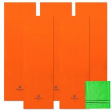 Songwol 松月 Arnaldo Bassini運動毛巾 橘色 5入+搓澡巾 淺綠色, 混色, 1組