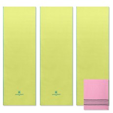 Songwol 松月 Arnaldo Bassini運動毛巾 淺綠色 3入+搓澡巾 粉紅色, 混色, 1組