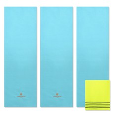 Songwol 松月 運動毛巾 藍色 3入+搓澡巾 黃色, 混色, 1套