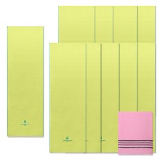 Songwol 松月 運動毛巾 黃色 10入+搓澡巾 粉色, 混色, 1套