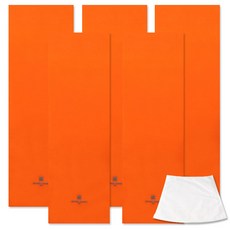 Songwol 松月 Arnaldo Bassini運動毛巾 橘色 5入+SHAVOREN擦手巾, 混色, 1組