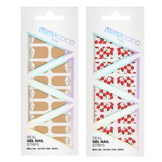 VAVACOCO 凝膠指甲貼 混搭 2入組, 蕾絲皇冠沙漠沙, 綻放紅, 1個